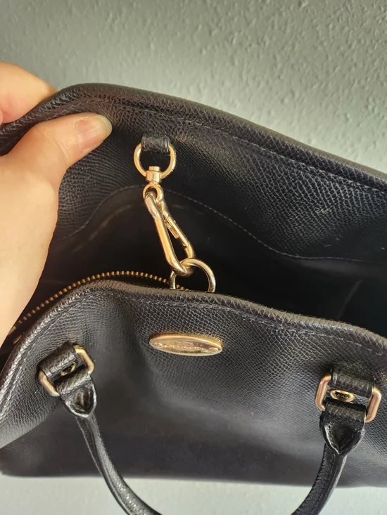 Coach Margot Satchel Bag Dual Tone Hardware Black Leather 12x9x5 - Picture 6 of 10